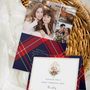 Cartes Pour Fêtes Annuelles Jote Christmas Chien Plaid Photo Collage