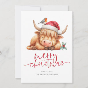 Cartes Pour Fêtes Annuelles Jote Highland Cow 2026 Calendrier Joyeux Noël