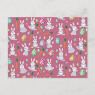 Cartes Pour Fêtes Annuelles Jote rose lapin lapin de Pâques Motif