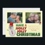 Cartes Pour Fêtes Annuelles Jote Snowman Holly Jolly Noël<br><div class="desc">Carte de Noël Holly Jolly Snowman Vous avez pris toutes ces pièces de feutre qui étaient dans votre boîte d'artisanat depuis que vous étiez adolescent et décidé de faire quelque chose de mignon et amusant pour les vacances. Entrez le bonhomme de neige ! Tous nos designs sont entièrement personnalisables !...</div>
