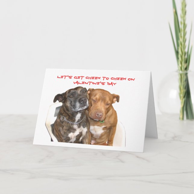 Cartes Pour Fêtes Annuelles Joue à la joue Staffy Valentine (Devant)