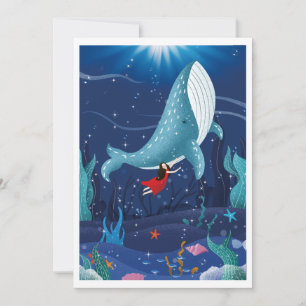 Cartes Pour Fêtes Annuelles jouer avec la baleine en mer