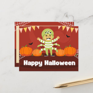 Cartes Pour Fêtes Annuelles Jouer Rouge et Orange Happy Halloween heureux