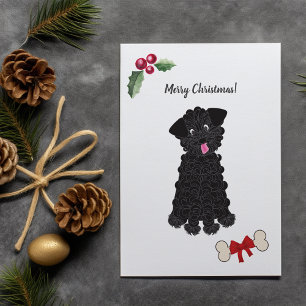 Cartes Pour Fêtes Annuelles Jouet noir mignon Chien de caniche personnalisable