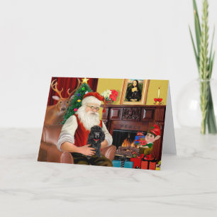 Cartes Pour Fêtes Annuelles Jouet noir père Noël/Min. Caniche