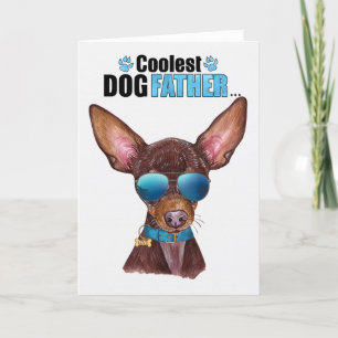 Cartes Pour Fêtes Annuelles Jouet russe Terrier Chien Coolest Papa Fête des pè