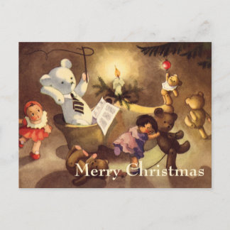 Cartes Pour Fêtes Annuelles Jouets de Noël Vintage, Poupées dansantes, Nounour