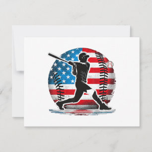 Cartes Pour Fêtes Annuelles Joueur de baseball américain avec les États-Unis
