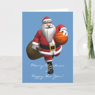 Cartes Pour Fêtes Annuelles Joueur de basketball du Père Noël