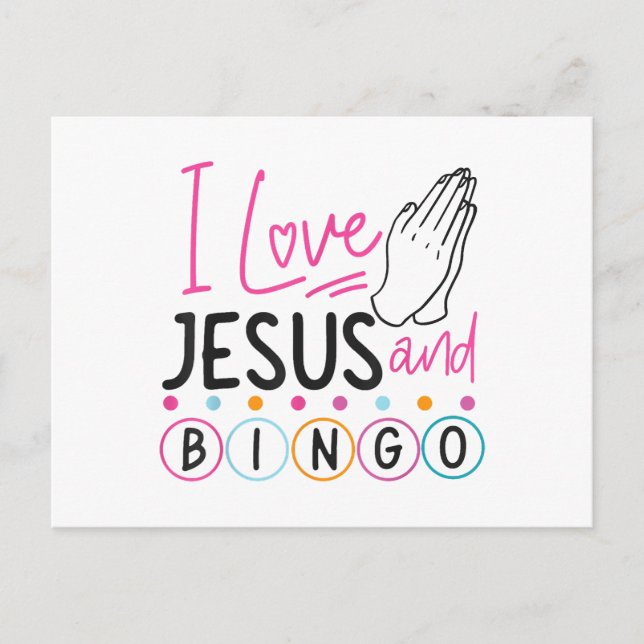 Cartes Pour Fêtes Annuelles Joueur de Bingo Jésus Foi Chrétien J'aime Jésus Un (Devant)