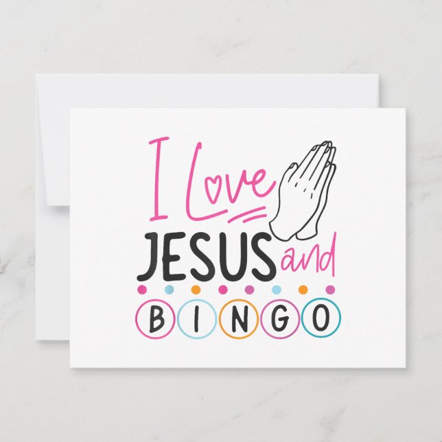Cartes Pour Fêtes Annuelles Joueur de Bingo Jésus Foi Chrétien J'aime Jésus Un (Devant)