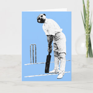 Cartes Pour Fêtes Annuelles joueur de cricket vintage de meerkat