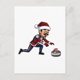 Cartes Pour Fêtes Annuelles Joueur de curling Casse-Noisette Fêtes Sports d'h