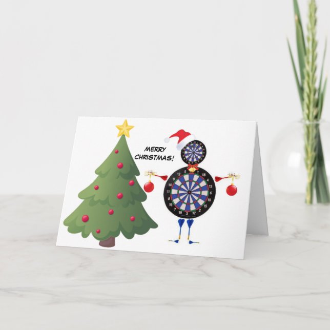 Cartes Pour Fêtes Annuelles Joueur de dard de Joyeux Noël (Devant)