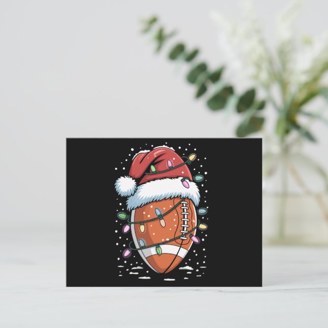 Cartes Pour Fêtes Annuelles Joueur de football américain père Noël Sports Chri (Debout devant)