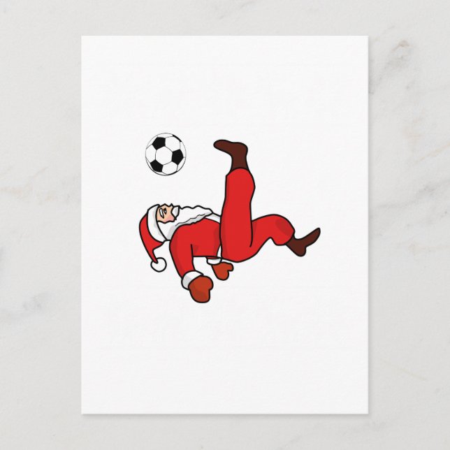 Cartes Pour Fêtes Annuelles Joueur de football de Noël au Père Noël (Devant)