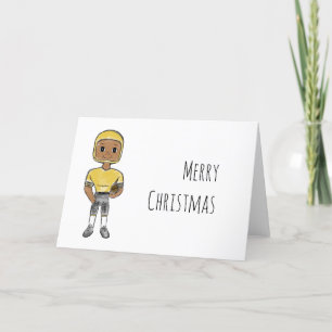 Cartes Pour Fêtes Annuelles joueur de football vintage rétro noir jaune simple