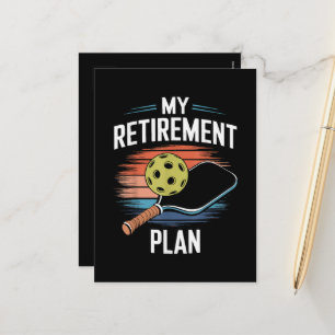 Cartes Pour Fêtes Annuelles Joueur de pickleball Mon Plan de Retraite