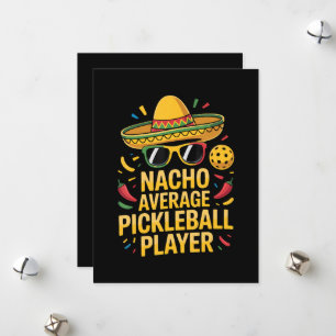 Cartes Pour Fêtes Annuelles Joueur de pickleball moyen nacho