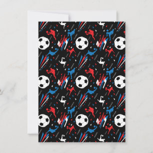 Cartes Pour Fêtes Annuelles Joueur de soccer - Rouge Blanc Bleu Freestyle