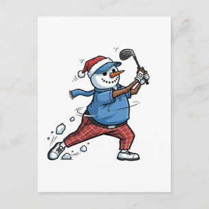 Cartes Pour Fêtes Annuelles Joueur de tennis Bonhomme de neige Noël 2026 Vacan
