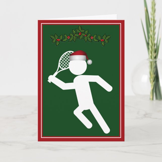 Cartes Pour Fêtes Annuelles Joueur de tennis masculin de Noël - Symbole de ten (Devant)