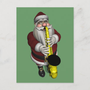 Cartes Pour Fêtes Annuelles Joueur du Saxophone du Père Noël