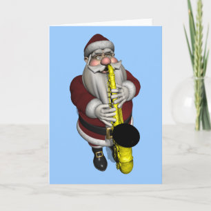 Cartes Pour Fêtes Annuelles Joueur du Saxophone du Père Noël