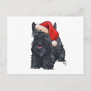 Cartes Pour Fêtes Annuelles Joueur écossais Terrier Père Noël
