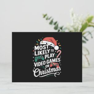Cartes Pour Fêtes Annuelles Joueur le plus susceptible de jouer à des jeux vid