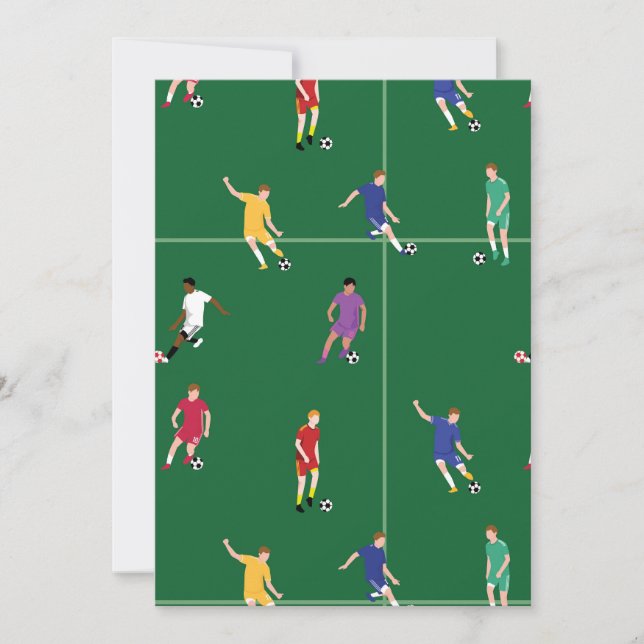 Cartes Pour Fêtes Annuelles Joueurs De Football Sports Soccer Pitch (Devant)