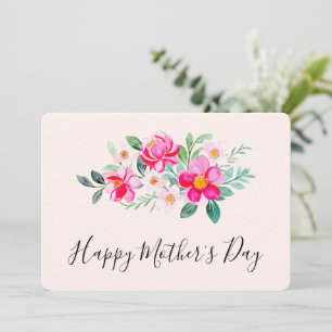 Cartes Pour Fêtes Annuelles Joueuse Jolie Fleur rose Bouquet Fête des Mères