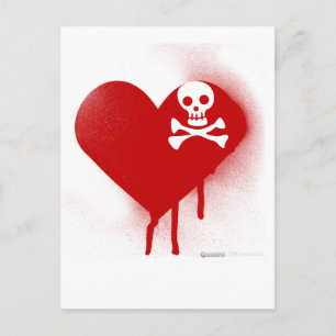 Cartes Pour Fêtes Annuelles Jour anti-Valentines du Coeur du crâne Emo - Grung