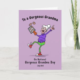 Cartes Pour Fêtes Annuelles Jour de grand-mère 23 juillet Granny Baking Cookie