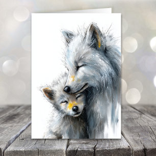 Cartes Pour Fêtes Annuelles Jour de la fête des mères Renard Arctique