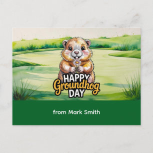 Cartes Pour Fêtes Annuelles Jour de la marmotte heureux de golf pour golfeur