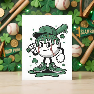Cartes Pour Fêtes Annuelles Jour de la Saint-Patrick Baseball Trèfle Chanceux