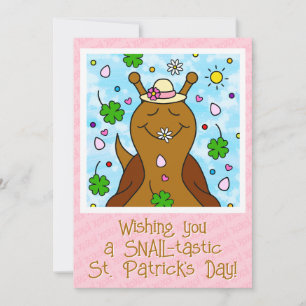 Cartes Pour Fêtes Annuelles Jour de la Saint Patrick d'escargot mignon  