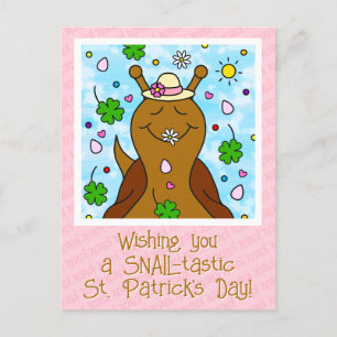 Cartes Pour Fêtes Annuelles Jour de la Saint Patrick d'escargot mignon  