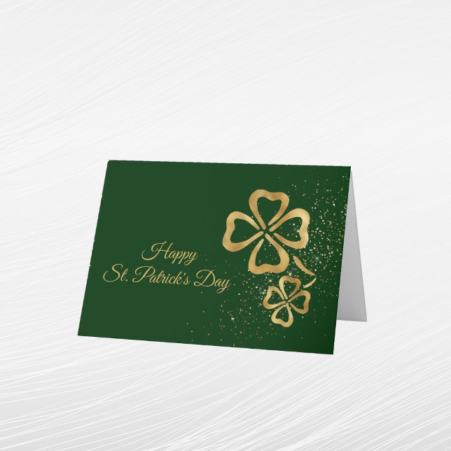 Cartes Pour Fêtes Annuelles Jour de la Saint Patrick d'or shamrock (Créateur téléchargé)