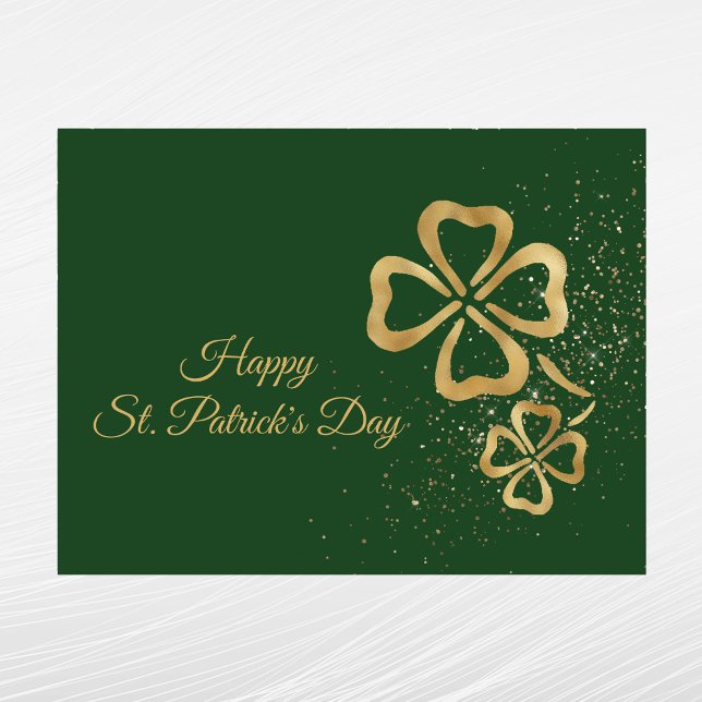 Cartes Pour Fêtes Annuelles Jour de la Saint Patrick d'or shamrock (Créateur téléchargé)
