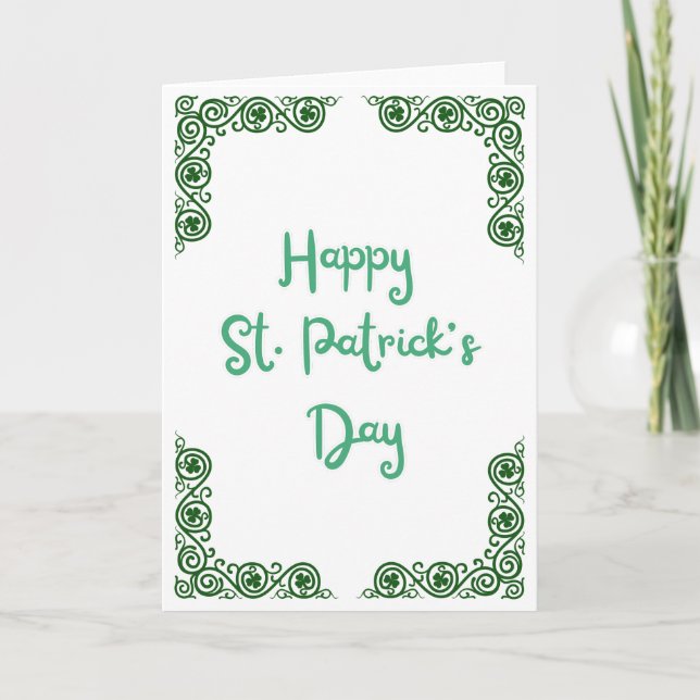 Cartes Pour Fêtes Annuelles Jour de la Saint Patrick heureux - Cadre Shamrock (Devant)