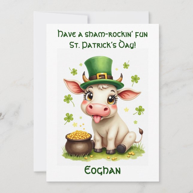 Cartes Pour Fêtes Annuelles Jour de la Saint-Patrick, méfaits Moo-rish (Devant)