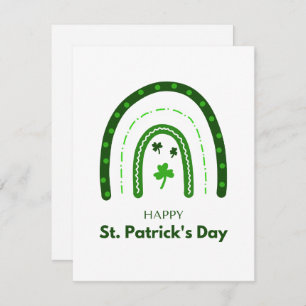 Cartes Pour Fêtes Annuelles Jour de la Saint Patrick minimaliste Arc-en-ciel