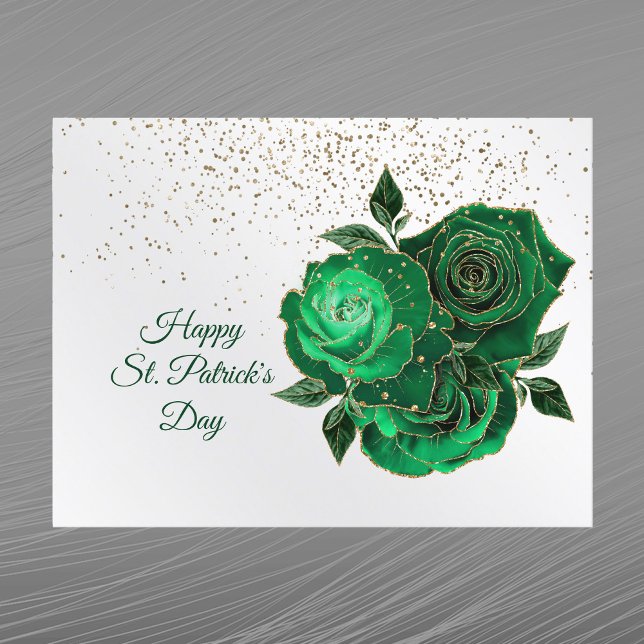 Cartes Pour Fêtes Annuelles Jour de la Saint Patrick rose Green Gold Confetti (Créateur téléchargé)