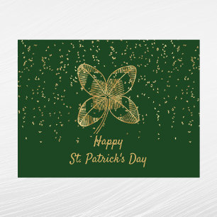 Cartes Pour Fêtes Annuelles Jour de la Saint Patrick shamrock Gold Confetti