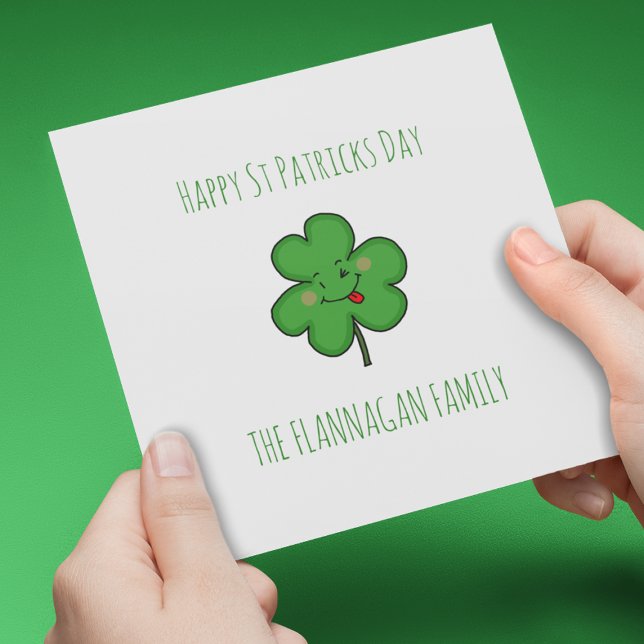 Cartes Pour Fêtes Annuelles Jour de la Saint Patrick Shamrock minimal (Créateur téléchargé)