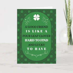 Cartes Pour Fêtes Annuelles Jour de la Saint-Patrick Trèfle à quatre feuilles 
