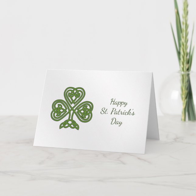 Cartes Pour Fêtes Annuelles Jour de la Saint Patrick Vert Celtique Shamrock (Devant)