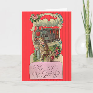 Cartes Pour Fêtes Annuelles Jour de la Saint-Valentin, chef de train vintage